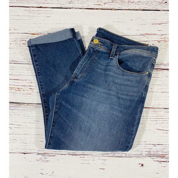 Levis Jeans Womans Sz 33 Tag Classic Tapered Blue Pants 38 X 26 Actual Mom Comfy - Picture 2 of 13